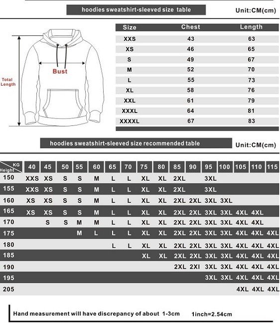 better call saul hoodie size chart