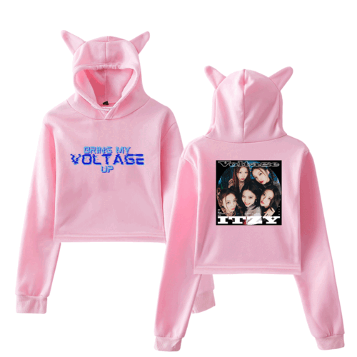 Itzy Voltage Cropped Hoodie #5