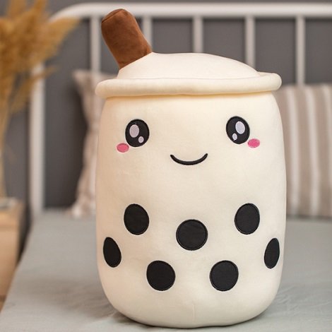 Plush White Bubble Tea Pillow #2 (P36)