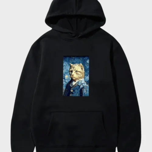 Van Gogh Cat Hoodie #1