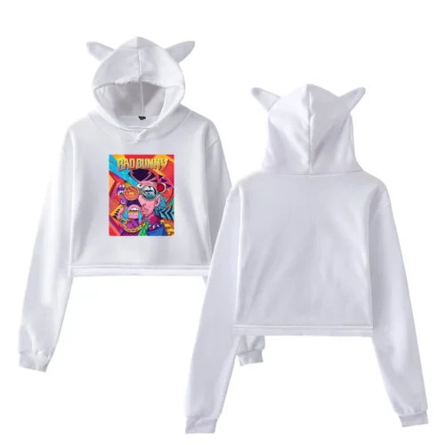 Bad Bunny Cropped Hoodie #5